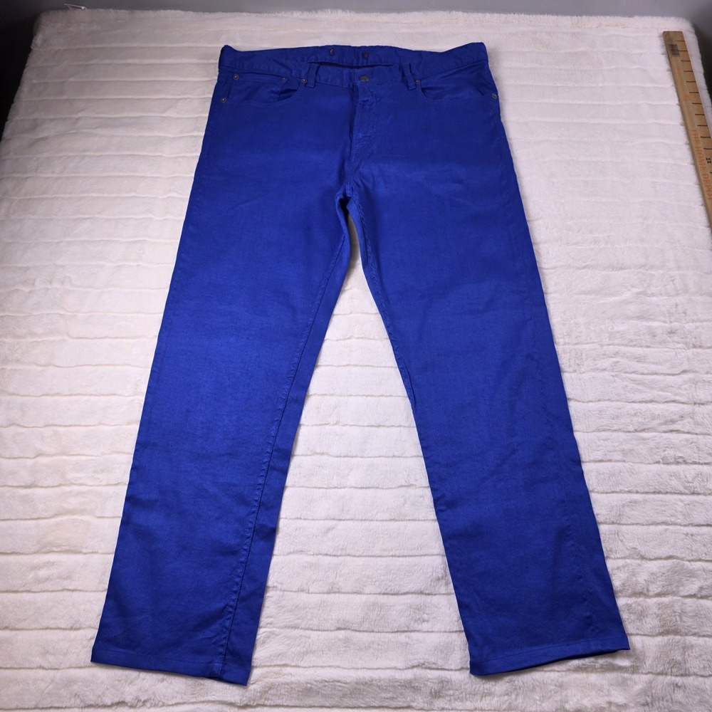Ralph Lauren Purple Label Slim Fit Stretch Linen Cotton Jeans Mens 36 Pants $595